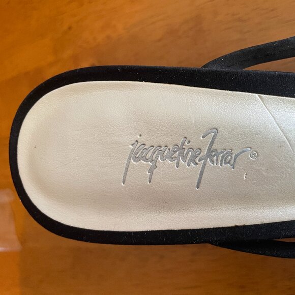 Size 6.5 Jacqueline Ferrar black strappy elegant 3" high heeled sandals - Picture 5 of 11